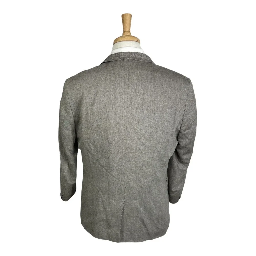 Ted Baker London Gray‎ Herringbone Cotton Mens Suit Size 5 Pant 34x27